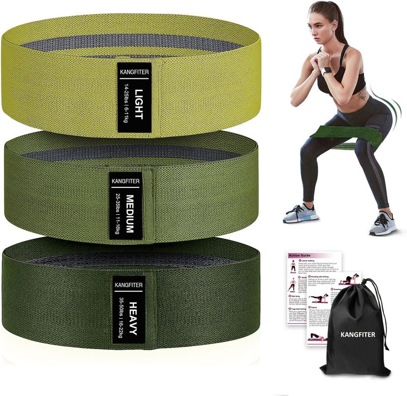 KANGFITER Non-Slip Fabric Resistance Bands for Working Out, Loop Exercise Bands for Booty Leg, Butt, Glute, Stretch Workout Bands for Women & Men, Hip Elastic Bands for Home Gym Fitness, Yoga, Pilates - Image 1